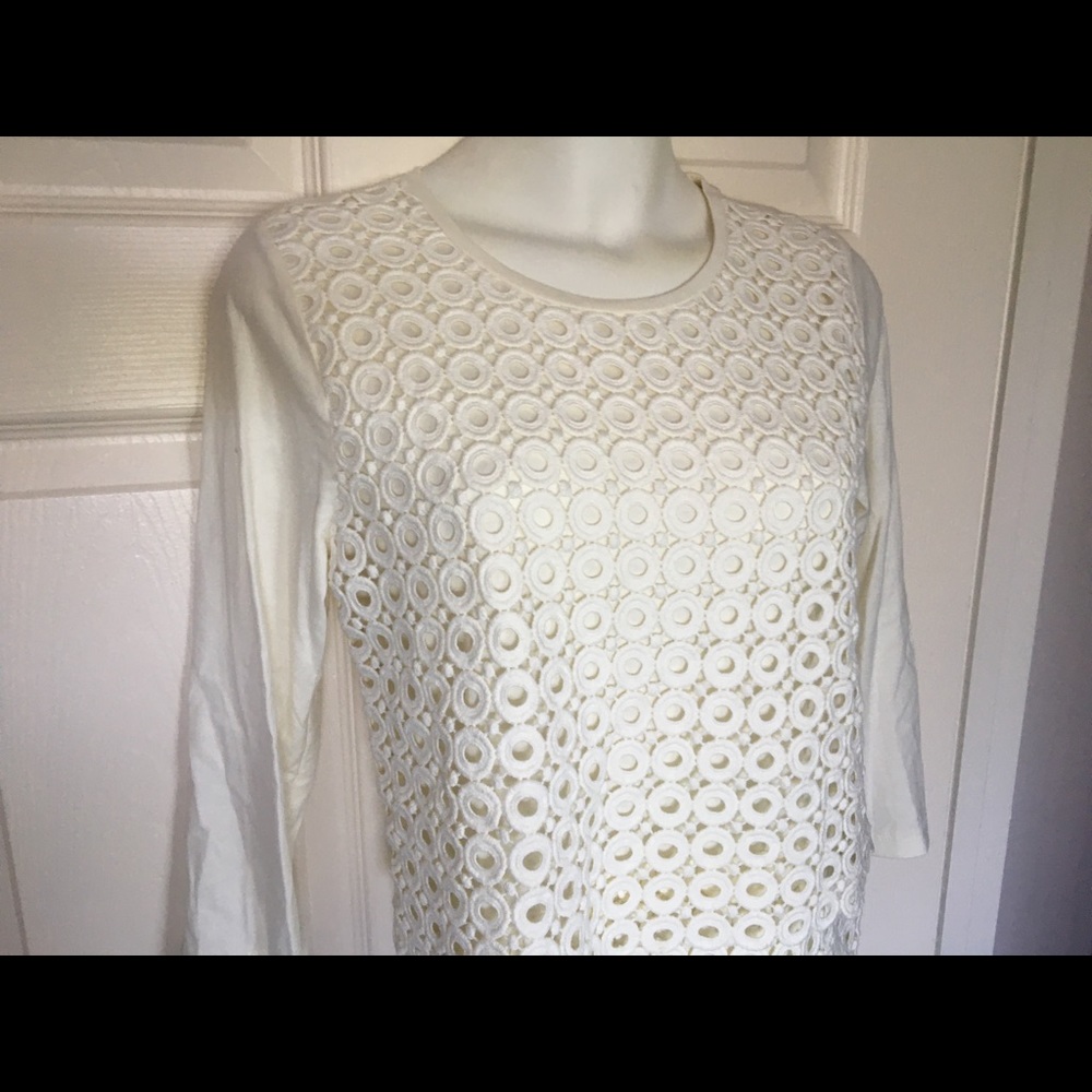 J Crew White Blouse Long Sleeve Top Sz Sm